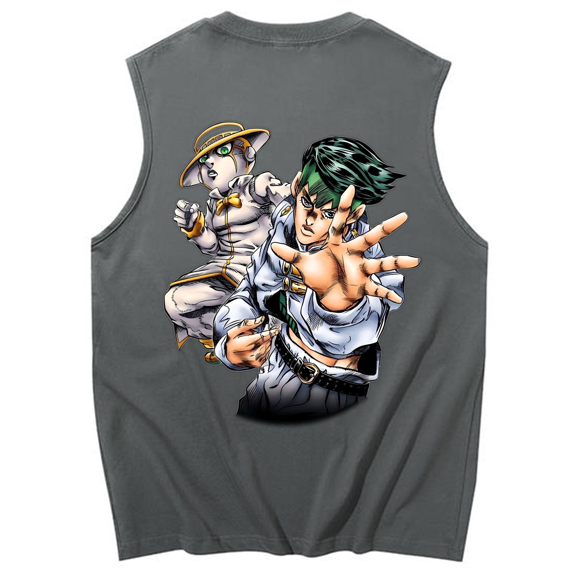 （画像用） ジョジョの奇妙な冒険 岸辺 露伴（きしべ ろはん） JoJo's Bizarre Adventure Rohan Kishibe コットン100％タンクトップ（背面プリント）